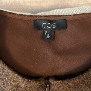 COS Chocolate Wool Blend Dress